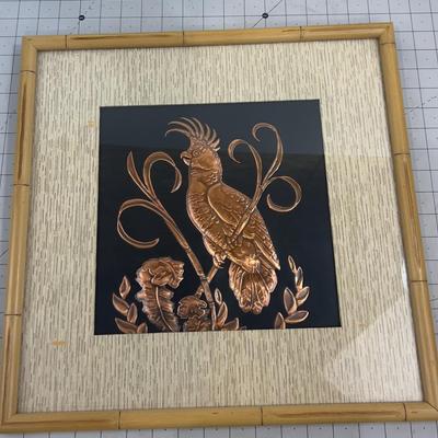 Preas Co.   Hammered McCaw Bird SLC UT Framed Under Glass 