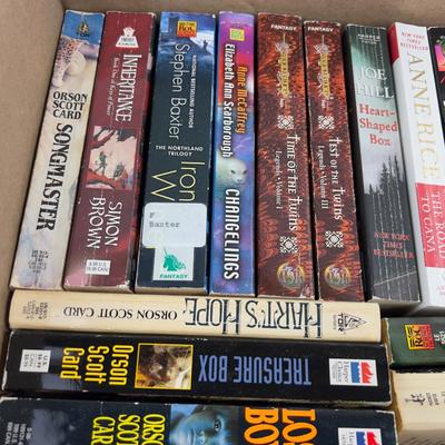 2 Trays of Science Fiction and Fantasy Paperback Books 