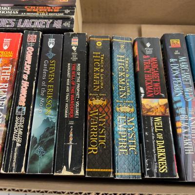 2 Trays of Science Fiction and Fantasy Paperback Books 