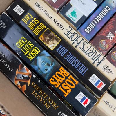 2 Trays of Science Fiction and Fantasy Paperback Books 