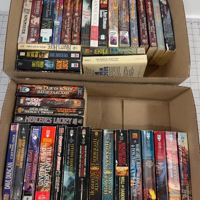 2 Trays of Science Fiction and Fantasy Paperback Books 
