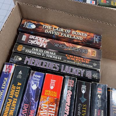 2 Trays of Science Fiction and Fantasy Paperback Books 