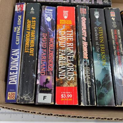2 Trays of Science Fiction and Fantasy Paperback Books 