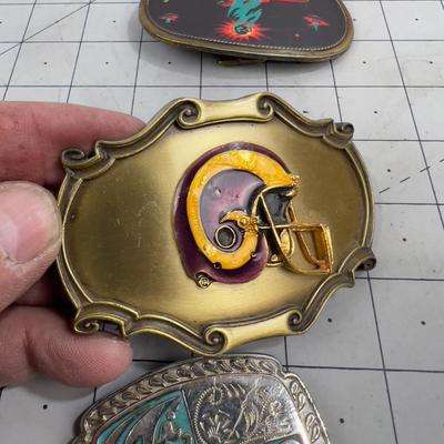 BELT Buckles: LA Rams, BOSTON, & Turquoise Color Western Style (3) 