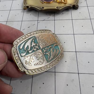 BELT Buckles: LA Rams, BOSTON, & Turquoise Color Western Style (3) 