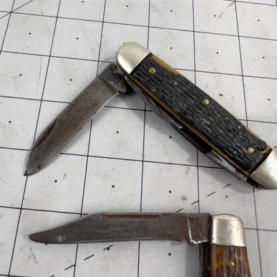 (5) Folding Knives Couple of old Timers and Schrade 
