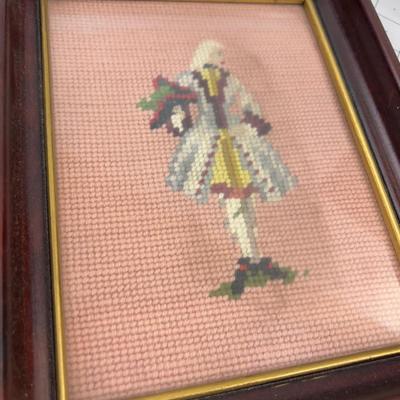 Pair of Framed Colonial NEEDLE POINTS 