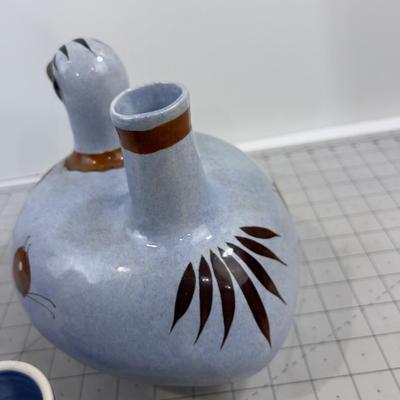 Mexican Ceramic Bird Picture and Cup
