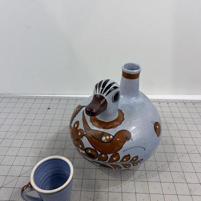 Mexican Ceramic Bird Picture and Cup
