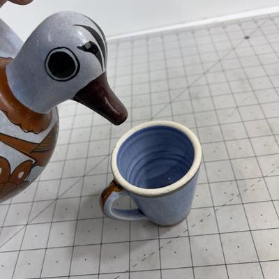 Mexican Ceramic Bird Picture and Cup