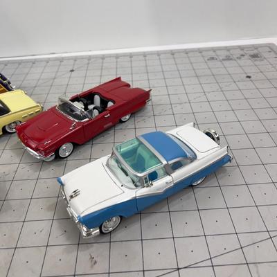 Die Cast Car Collection; Panel Wagon "Woody"  & 2 T- Bird, 2 Fairlane, 