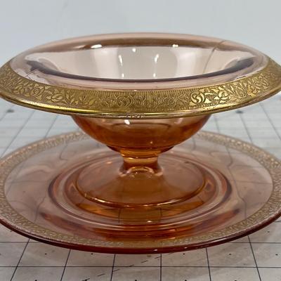 2 Piece Serving Bowl with Gold Rim, Elegant! 