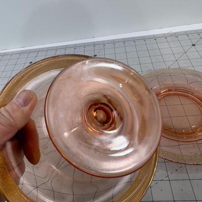 2 Piece Serving Bowl with Gold Rim, Elegant! 