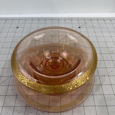 2 Piece Serving Bowl with Gold Rim, Elegant! 