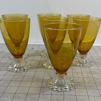 Gorgeous,  Ankor Hocking (or Candlewick) Boopie Amber Tumblers (7) 