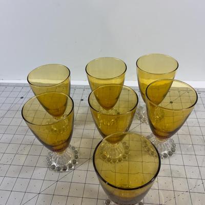 Gorgeous,  Ankor Hocking (or Candlewick) Boopie Amber Tumblers (7) 