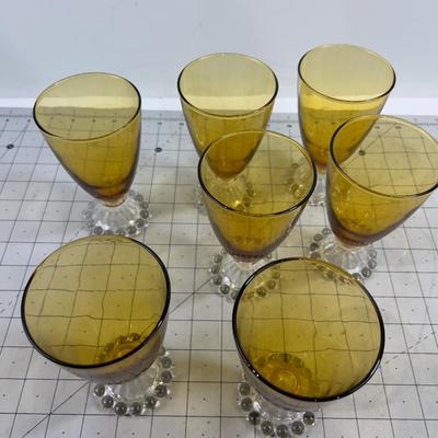 Gorgeous,  Ankor Hocking (or Candlewick) Boopie Amber Tumblers (7) 