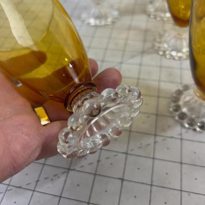 Gorgeous,  Ankor Hocking (or Candlewick) Boopie Amber Tumblers (7) 