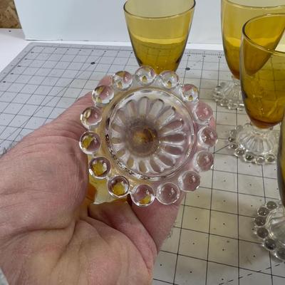 Gorgeous,  Ankor Hocking (or Candlewick) Boopie Amber Tumblers (7) 