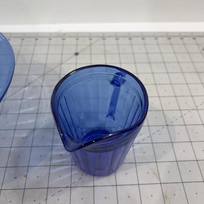 Hazel Atlas BLUE Bowl & Cream Pitcher 