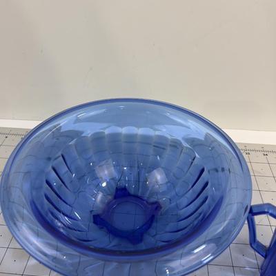 Hazel Atlas BLUE Bowl & Cream Pitcher 