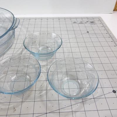 Collection of Fire King Ovenware, Light Blue or Saphire Philbe 