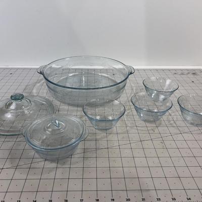 Collection of Fire King Ovenware, Light Blue or Saphire Philbe 