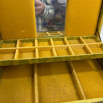 Vintage Velvet Lined Jewelry Box 