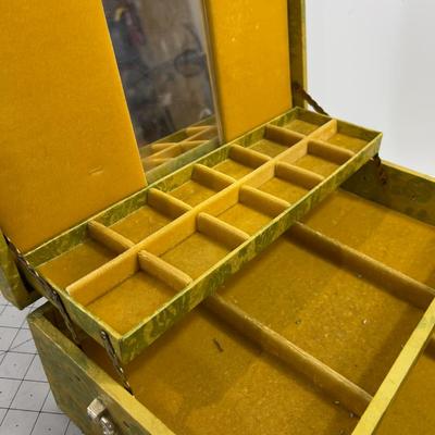 Vintage Velvet Lined Jewelry Box 