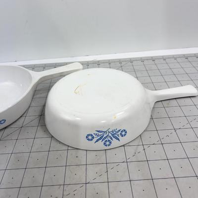 2 Small skillets -Cornflower, Corning Ware S
