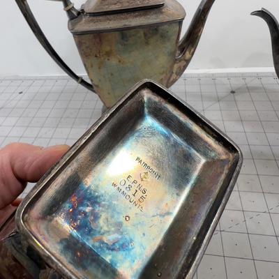 Pairpoint Silver Plated Tea & Coffee Set With Cream & Sugar 