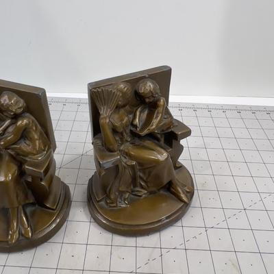 Book Ends Set. Bronze Color, Mother and Child