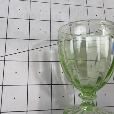 7 Green Depression Glass Small Goblets Cordial or Childs Size 