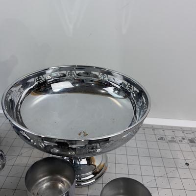 Chrome Coffee Pot  Plus Cream & Sugar plus others. 