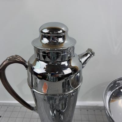 Chrome Coffee Pot  Plus Cream & Sugar plus others. 