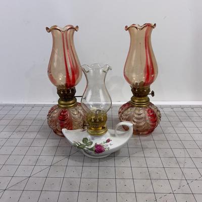 2 Tiny Oil Lamps 