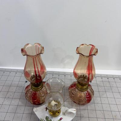 2 Tiny Oil Lamps 