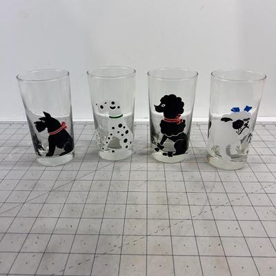 (4) Darling DOG Tumbler Glasses 