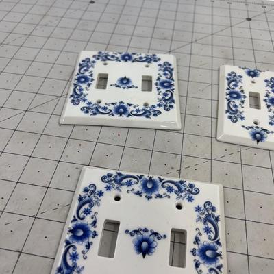 Blue and White Limoges SWITCH  Plates 