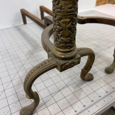 Solid Brass Greek Column ANDIRONS 