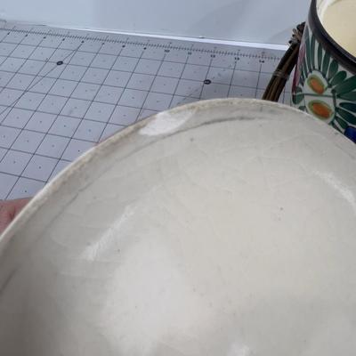 Hand Painted, Covered Basket, Made in Japan 1960's 