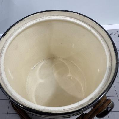 Hand Painted, Covered Basket, Made in Japan 1960's 