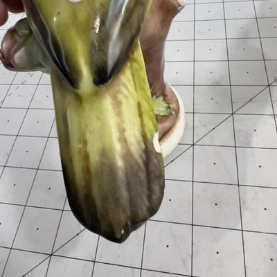 2 Green Bird Statues