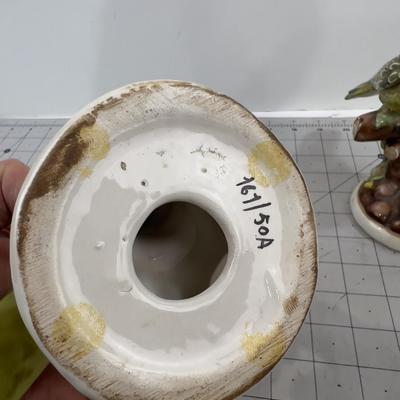 2 Green Bird Statues