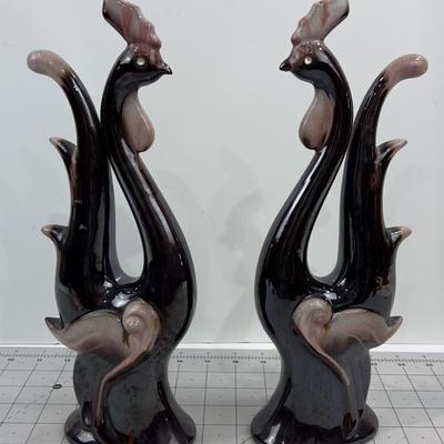 Bejeweled Eyes ROOSTER Figurines Pair