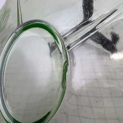 Green Etched Depression Glass PLATTER 