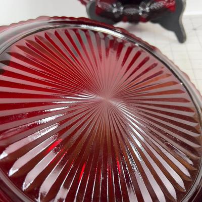Cape Cod Ruby Red Glass 3 pieces