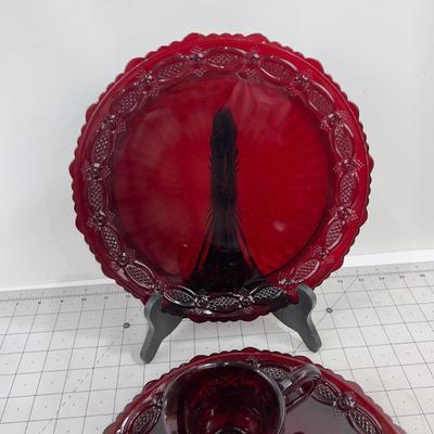 Cape Cod Ruby Red Glass 3 pieces