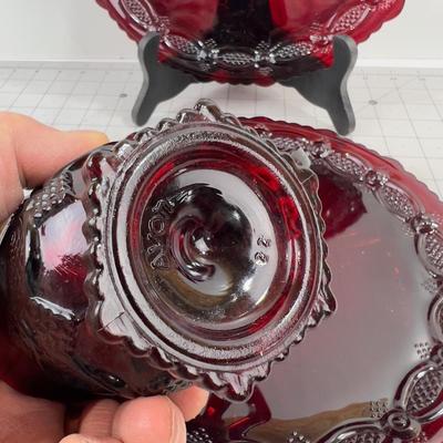 Cape Cod Ruby Red Glass 3 pieces