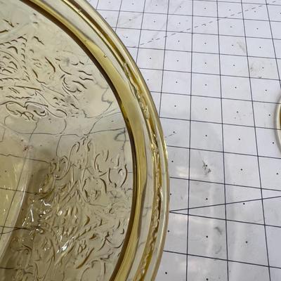 Amber Depression Glass Covered JAR W/Lid 